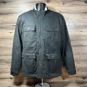 Alesbury Barn Coat Men Medium Chore Field Jacket Sherpa Lined Gray‎
